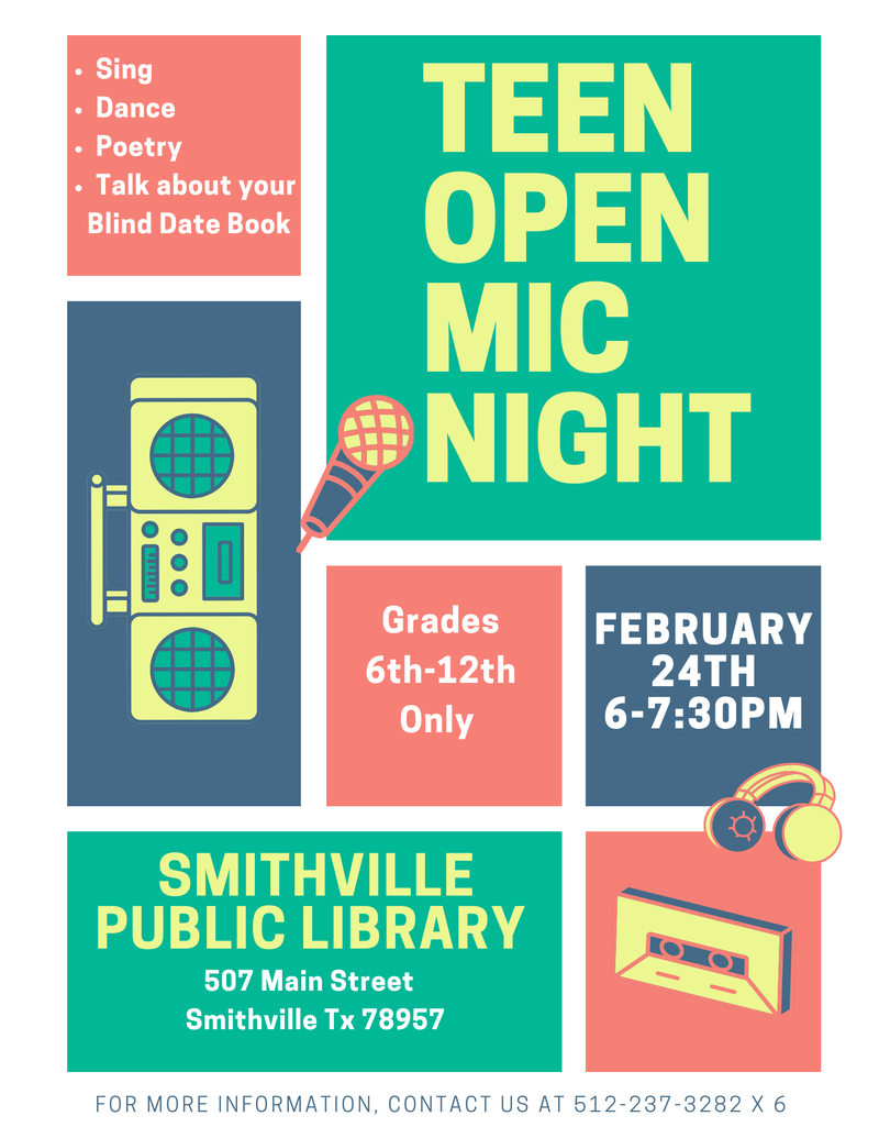 Teen Night SPL 022426 Open Mic Night Flyer.png